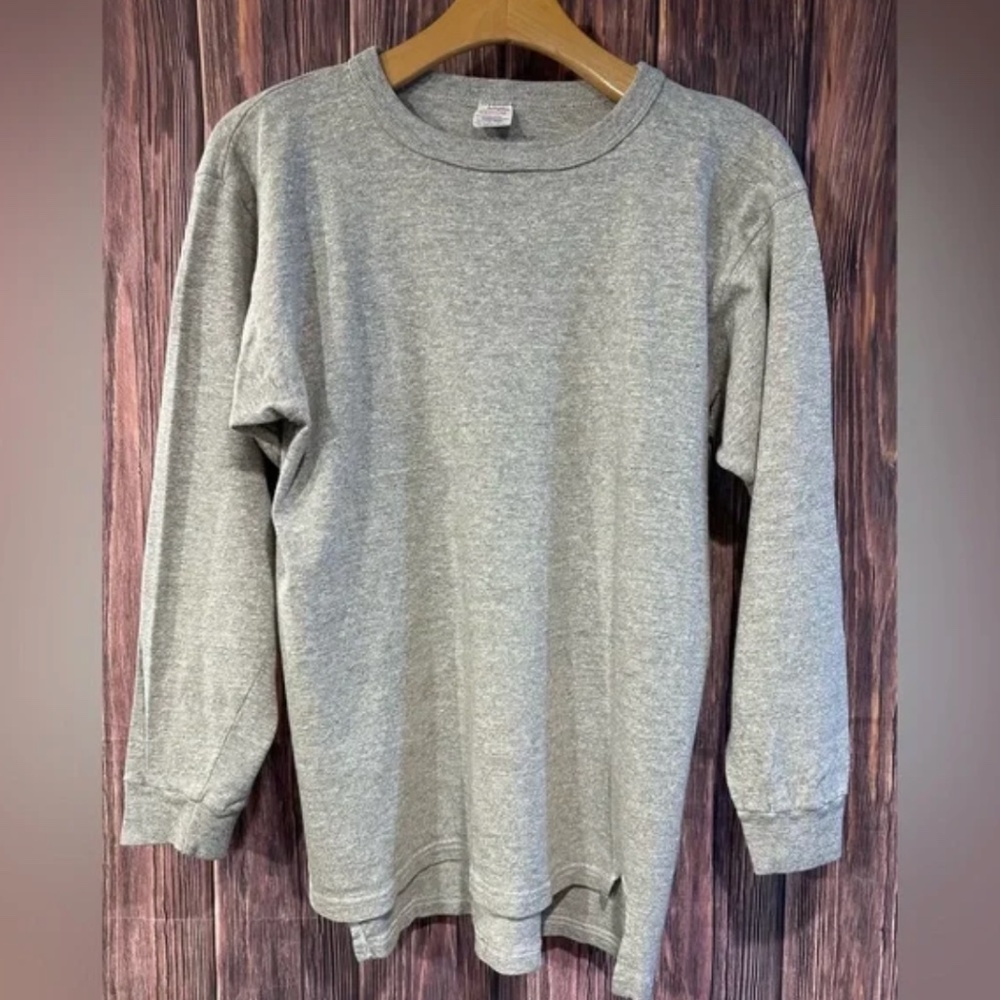 Champion Long Sleeve Heather Grey Shirt - Made in USA
